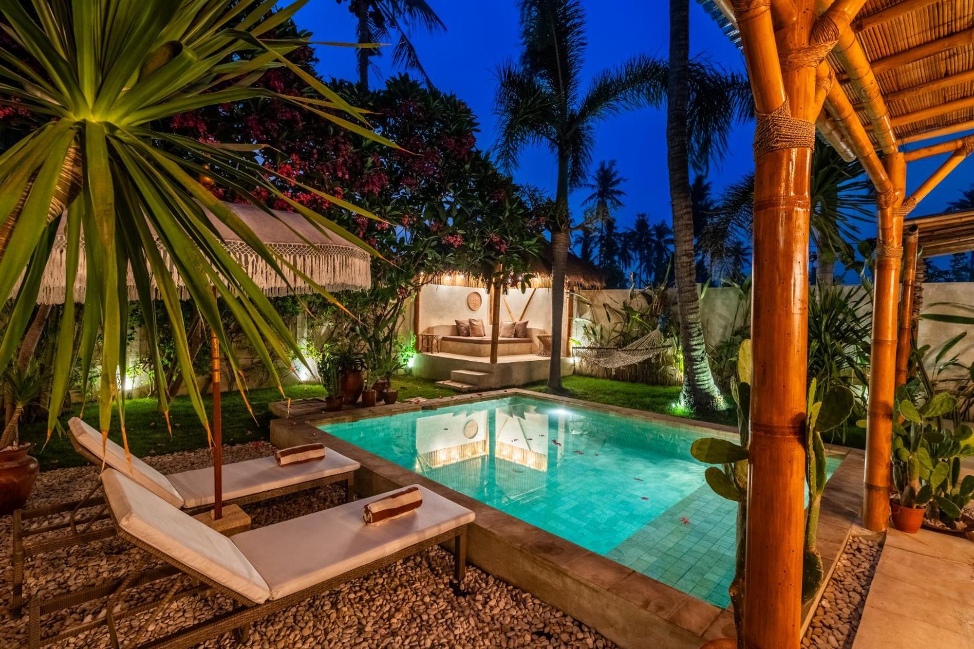 Villa Burung Gili Air Authentic 3-Bedroom Bamboo Villa With Private Pool ภายนอก รูปภาพ