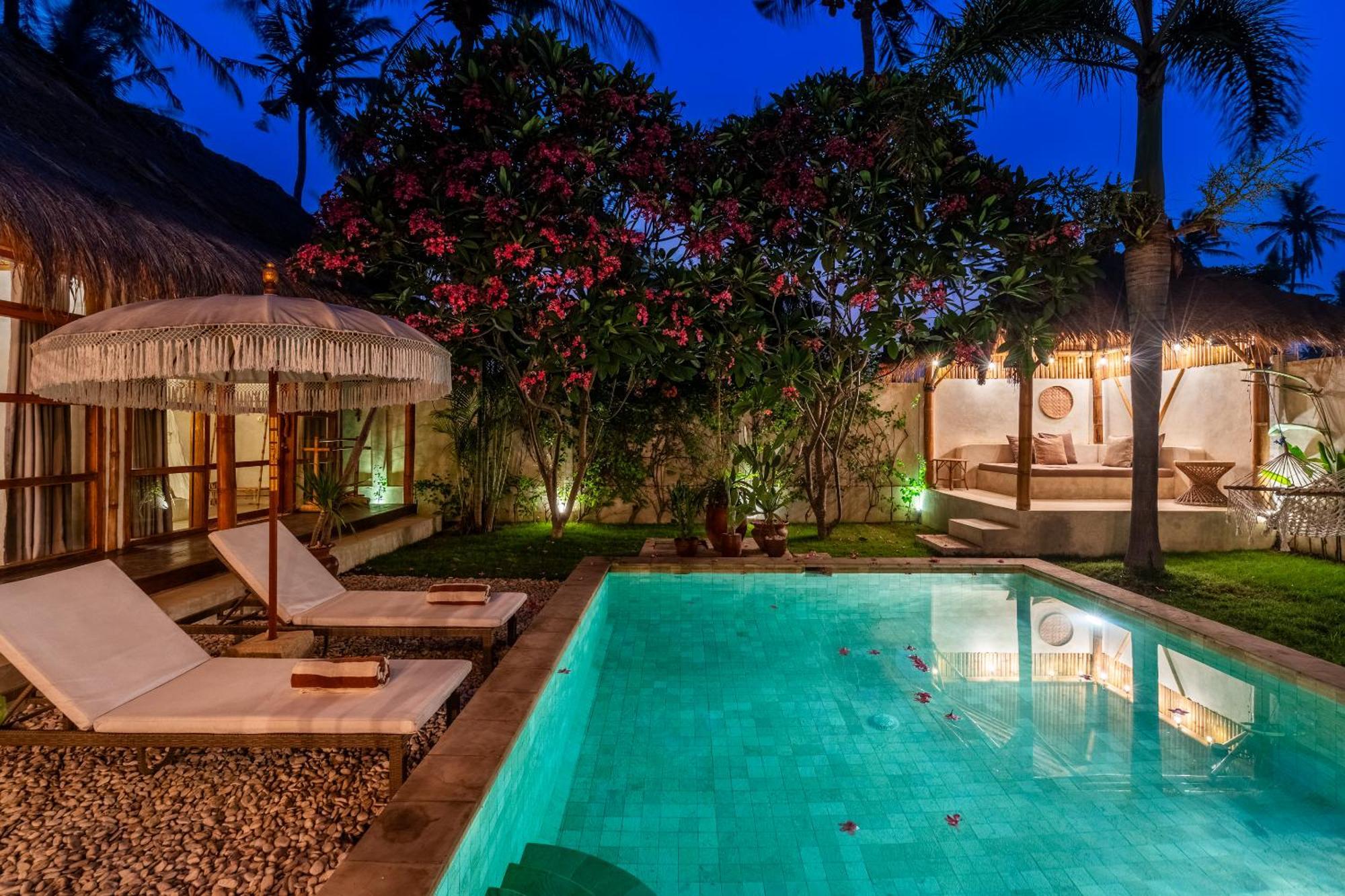 Villa Burung Gili Air Authentic 3-Bedroom Bamboo Villa With Private Pool ภายนอก รูปภาพ